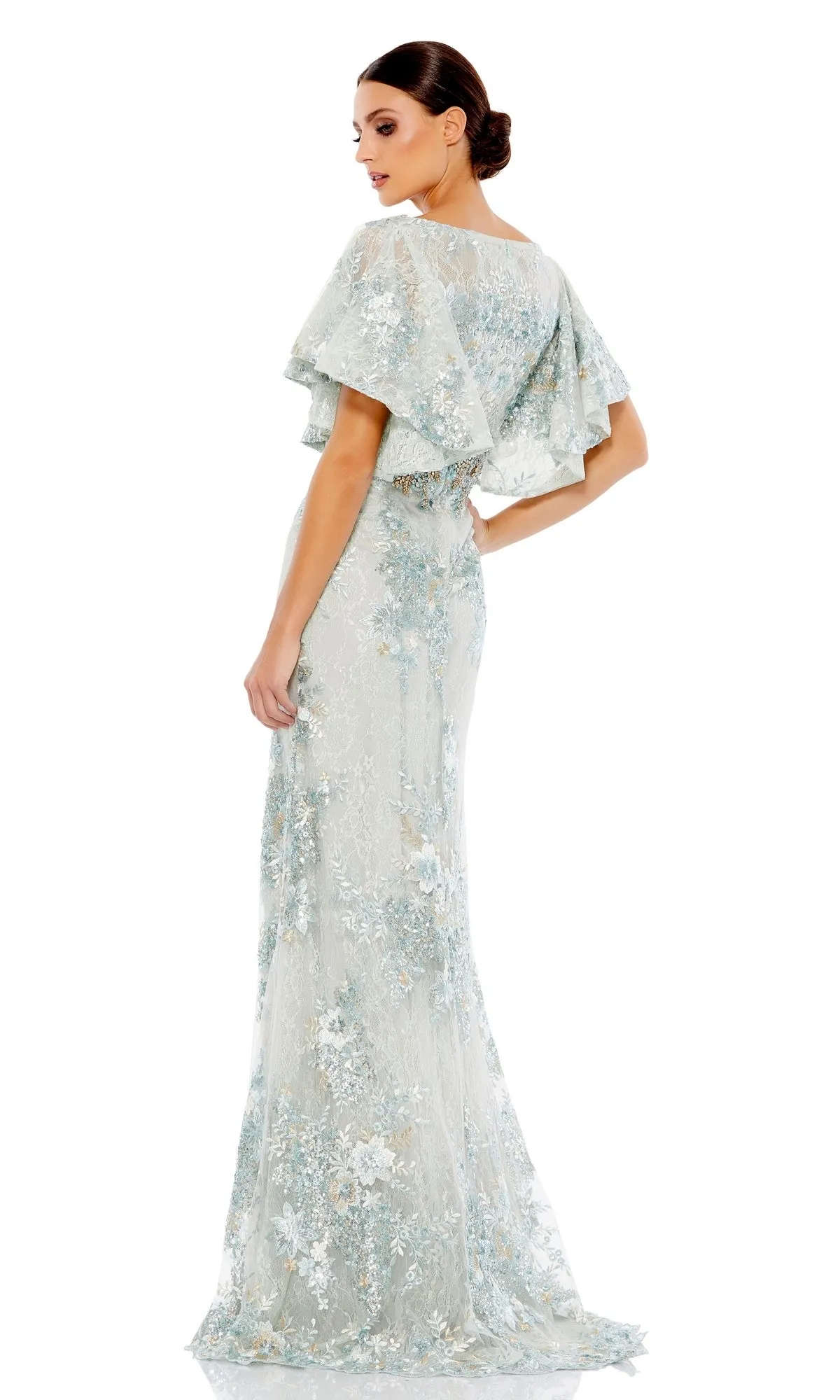 Flutter-Sleeve Long Formal Dress: Mac Duggal 67842 sold by PromGirl product image thumbnail 2