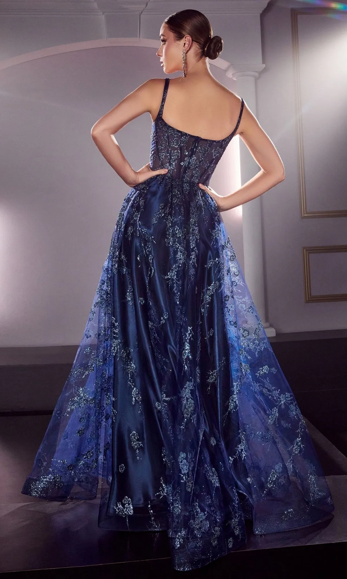 Long A-Line Glitter-Print Prom Dress J840 sold by PromGirl product image thumbnail 2