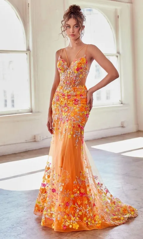 Bright Orange Prom Dress CK946 by Ladivine made by PromGirl