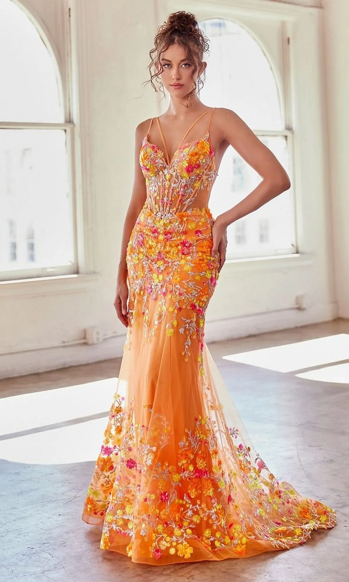 Bright Orange Prom Dress CK946 by Ladivine sold by PromGirl