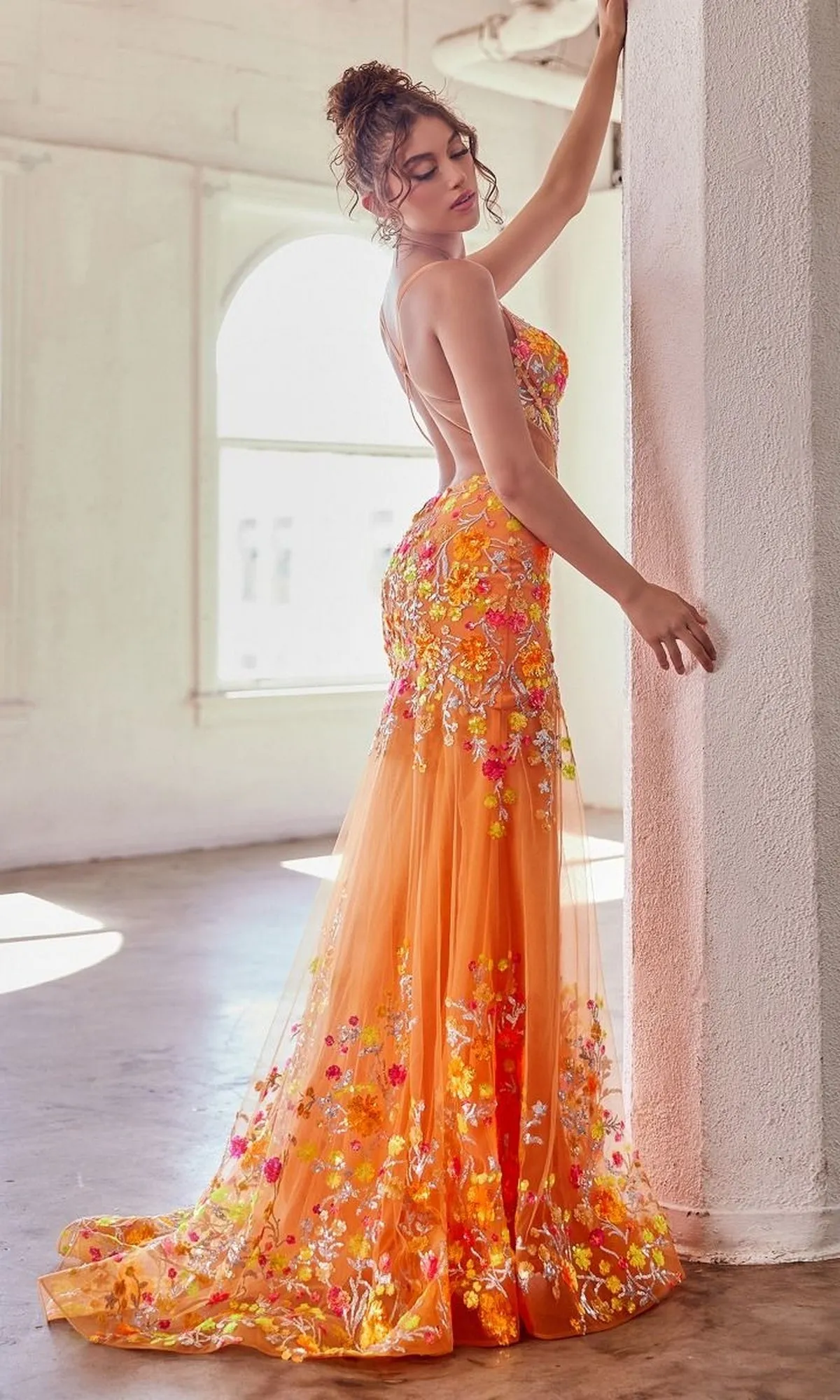 Bright Orange Prom Dress CK946 by Ladivine sold by PromGirl product image thumbnail 2