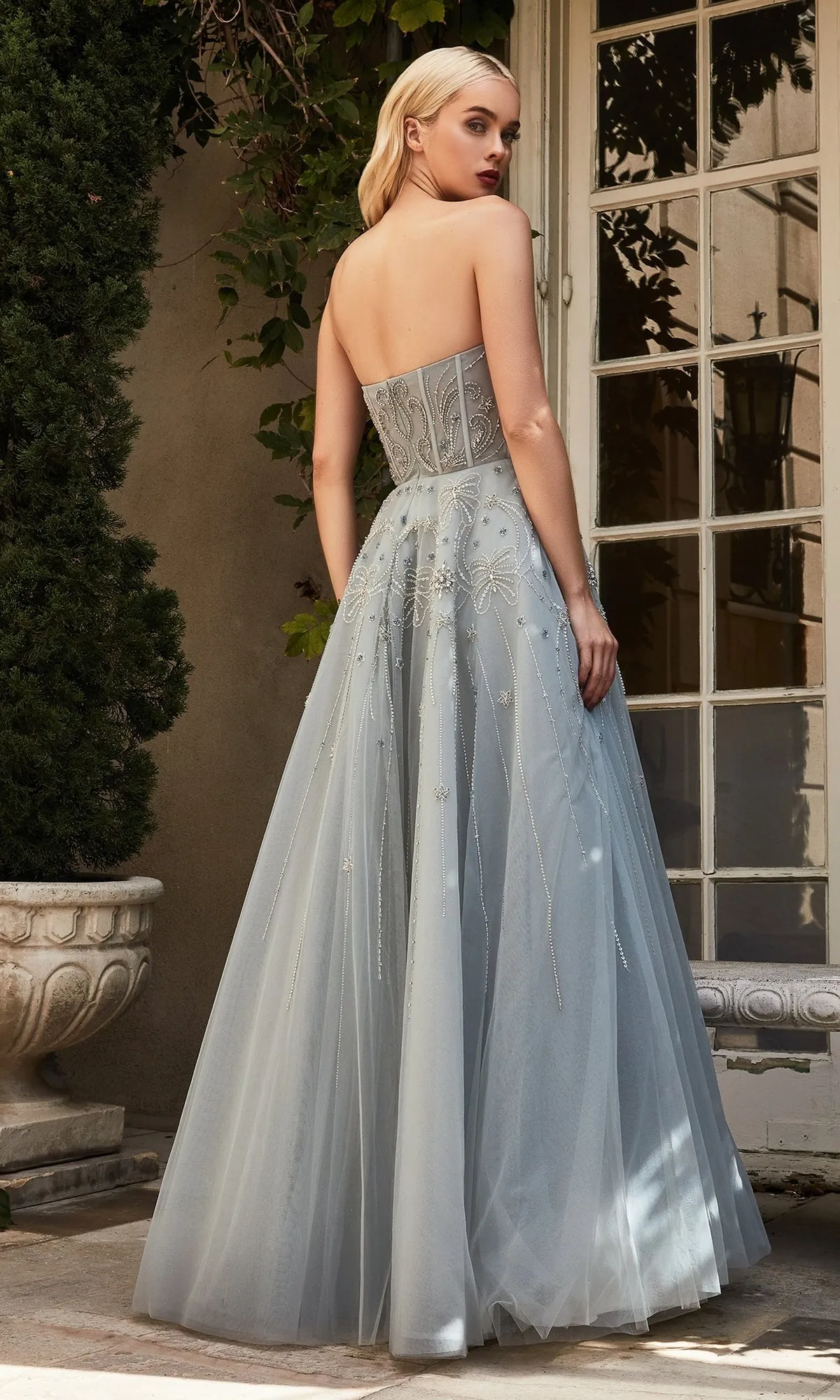 Silver Mist Long Strapless Prom Ball Gown A1095 sold by PromGirl product image thumbnail 2