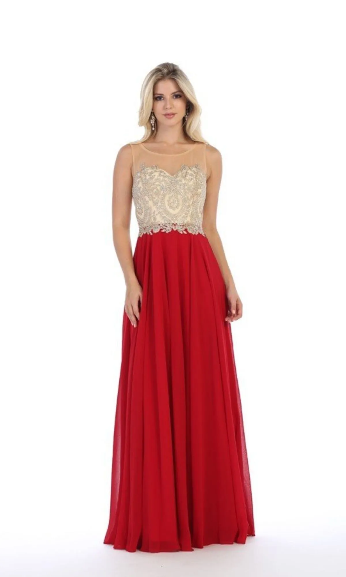 Embroidered-Bodice Long Prom Dress: Chicas C3320 sold by PromGirl product image thumbnail 5