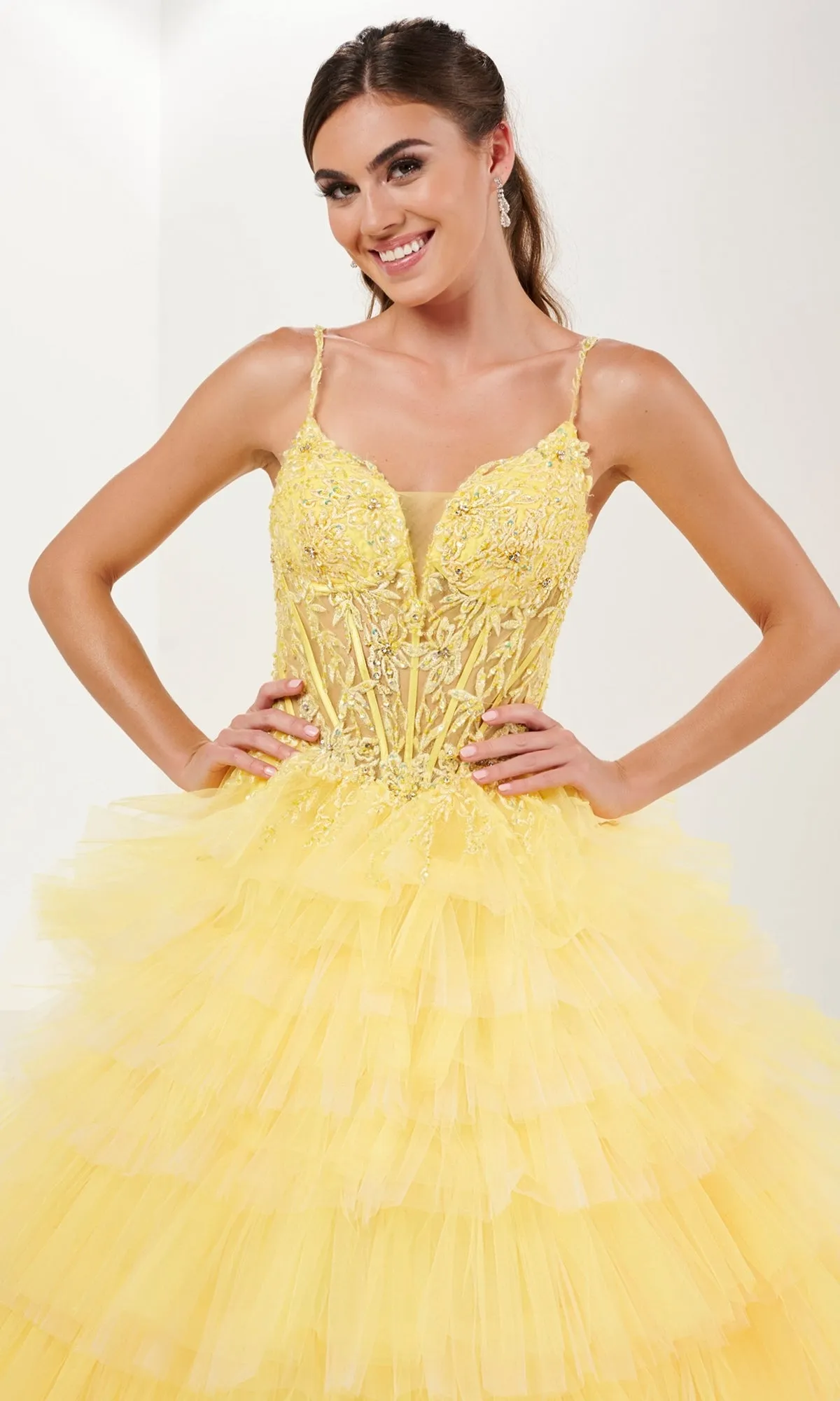 Tiffany Tiered Ruffled Tulle Prom Ball Gown 16115 sold by PromGirl product image thumbnail 4