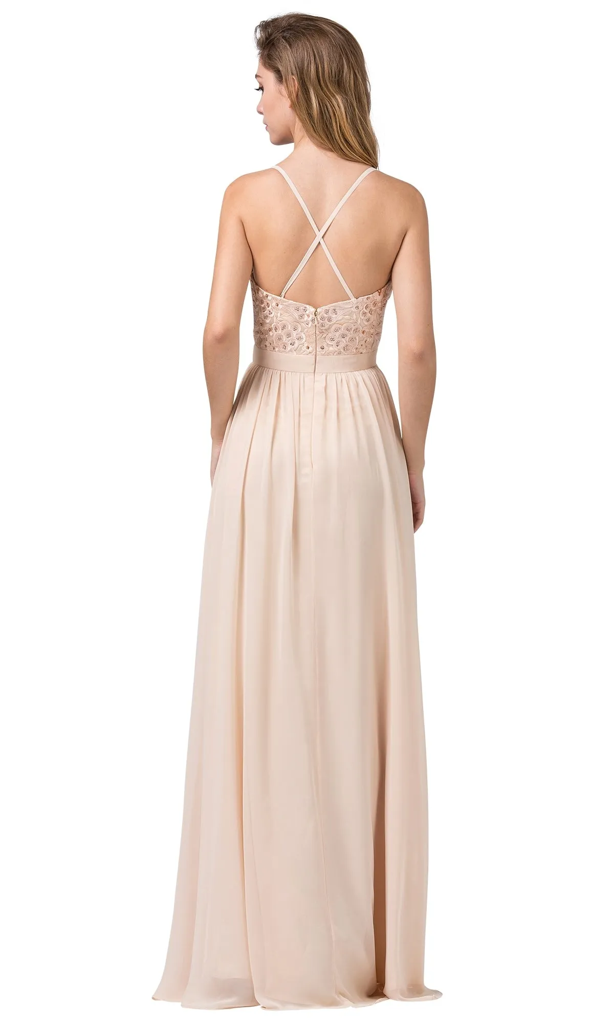 Long Prom Dress with Criss-Cross Back Straps sold by PromGirl product image thumbnail 2