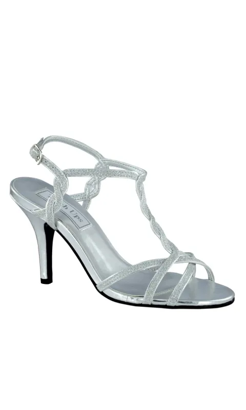 Fran Silver Twisted Strap Prom Shoes 4040 sold by PromGirl