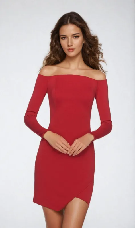La Femme Long Sleeve Short Homecoming Dress 28182 sold by PromGirl