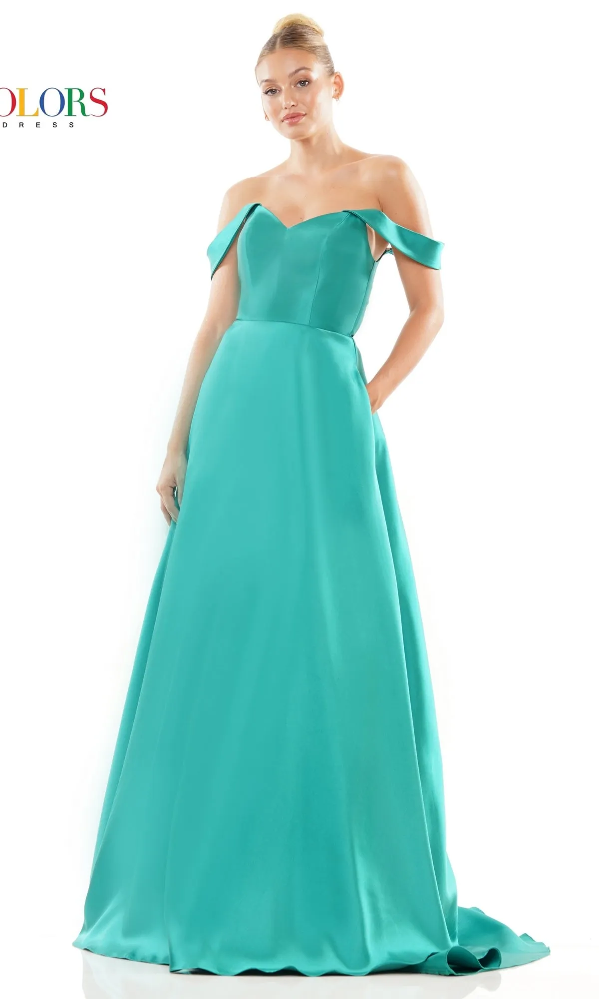 Off-the-Shoulder Long Mikado Prom Dress 3182 sold by PromGirl product image thumbnail 3
