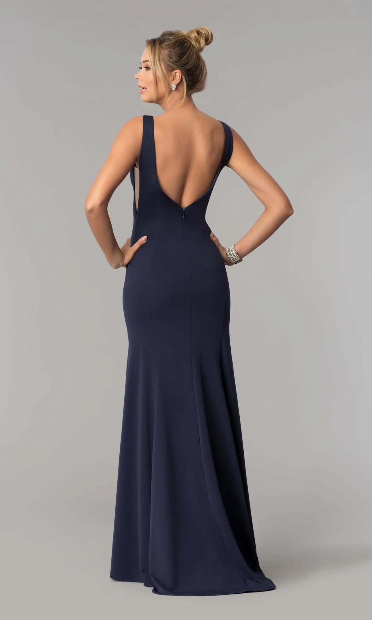 Sheer-Sided Backless Long Formal Prom Dress 8168 sold by PromGirl product image thumbnail 2