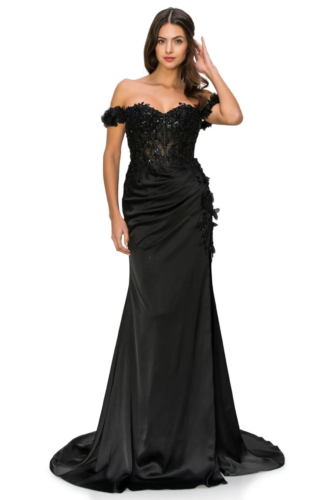 Off-the-Shoulder Floral Embroidered Prom Dress 8050J sold by PromGirl product image thumbnail 3