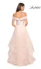 La Femme Off-Shoulder Long Tiered Prom Dress 27224 sold by PromGirl