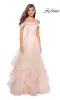 La Femme Off-Shoulder Long Tiered Prom Dress 27224 sold by PromGirl