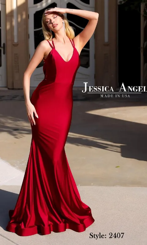 Back-Twist Long Prom Dress: Jessica Angel 2407 sold by PromGirl