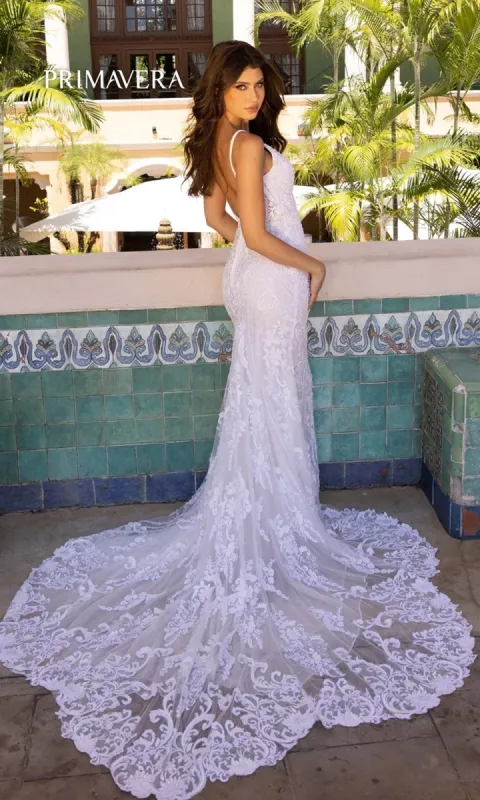 Long Wedding Dress 11106 by Primavera sold by PromGirl