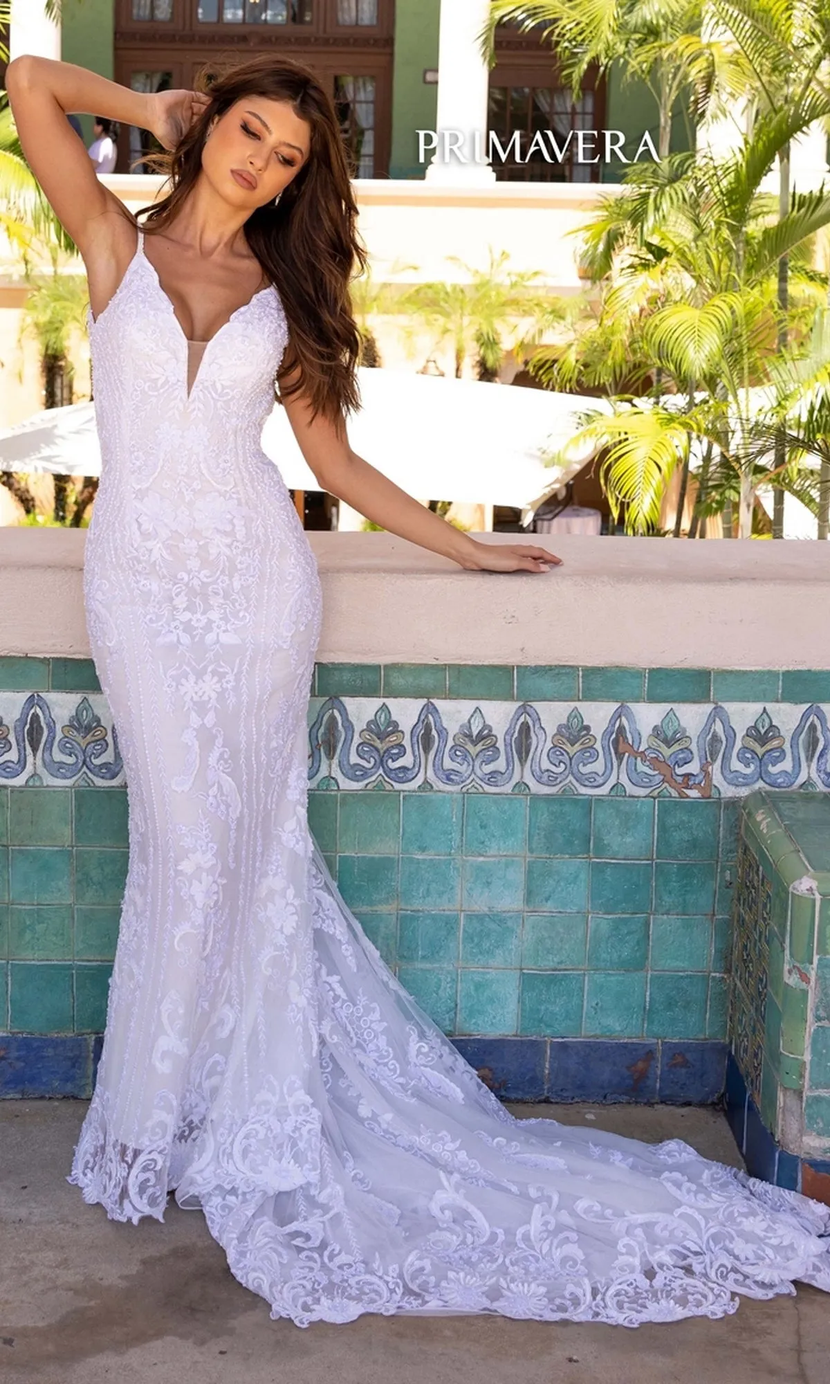 Long Wedding Dress 11106 by Primavera sold by PromGirl product image thumbnail 2