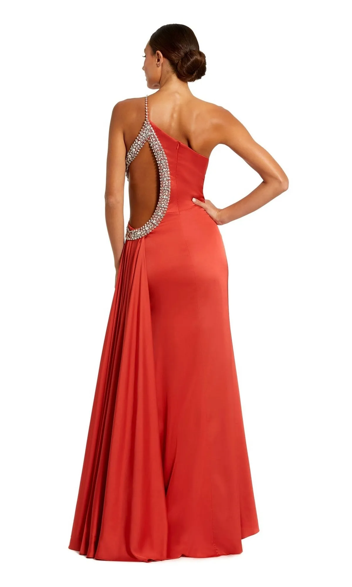 Red One-Shoulder Formal Dress: Mac Duggal 11692 sold by PromGirl product image thumbnail 2