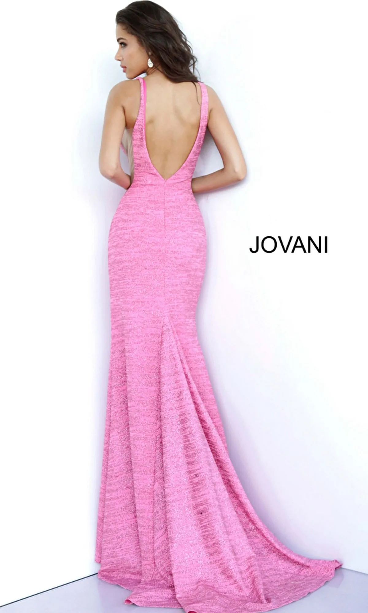 Sheer-Side Long Stretch Glitter Prom Dress 02472 sold by PromGirl product image thumbnail 3