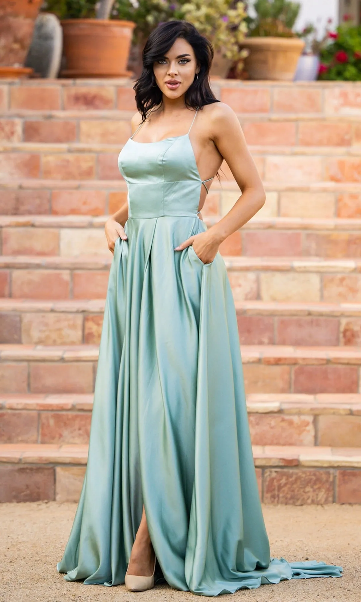 Velvi Long Satin Prom Dress Liliana sold by PromGirl product image thumbnail 5