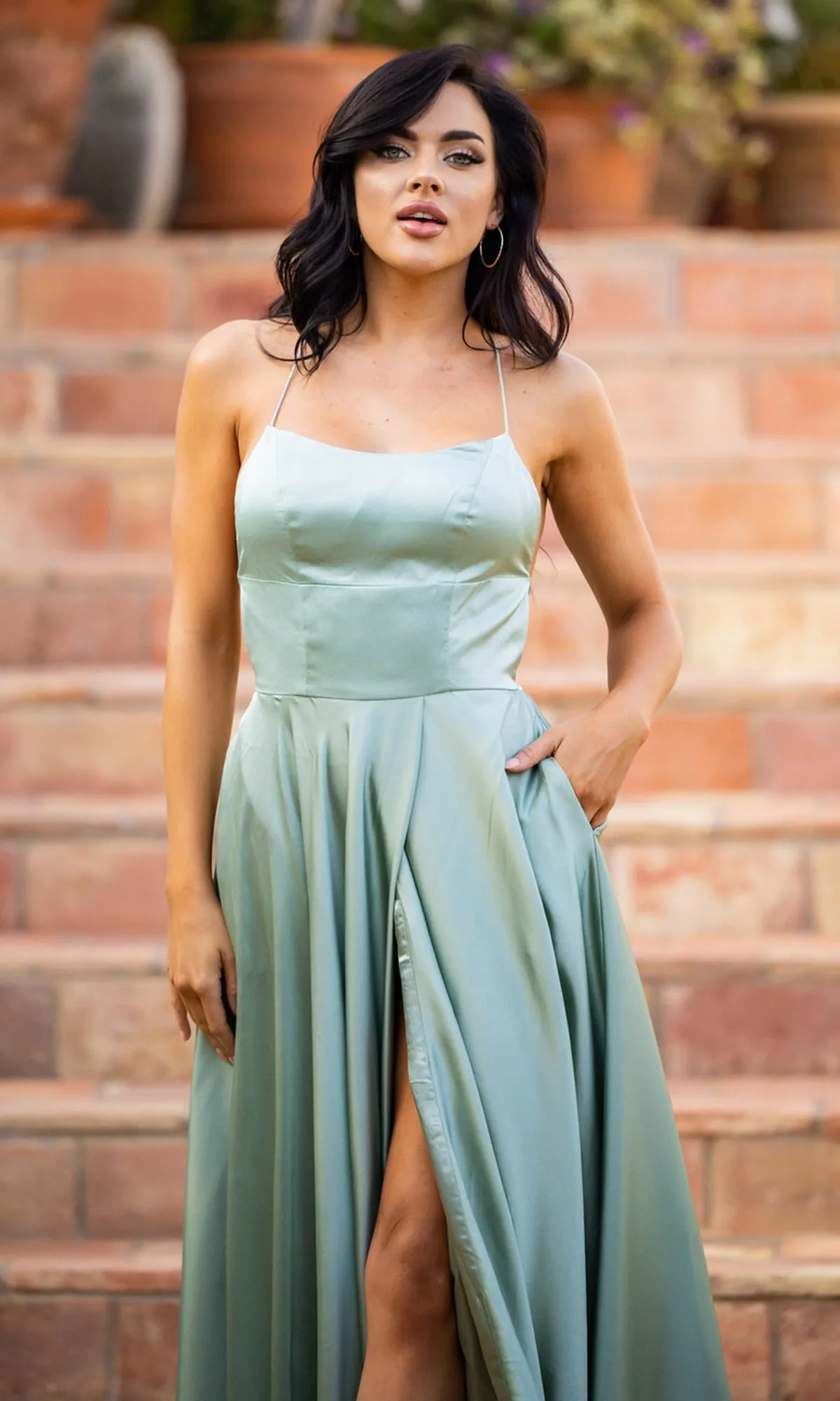 Velvi Long Satin Prom Dress Liliana sold by PromGirl product image thumbnail 4