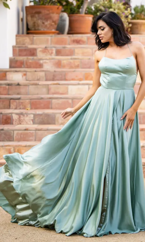 Velvi Long Satin Prom Dress Liliana sold by PromGirl