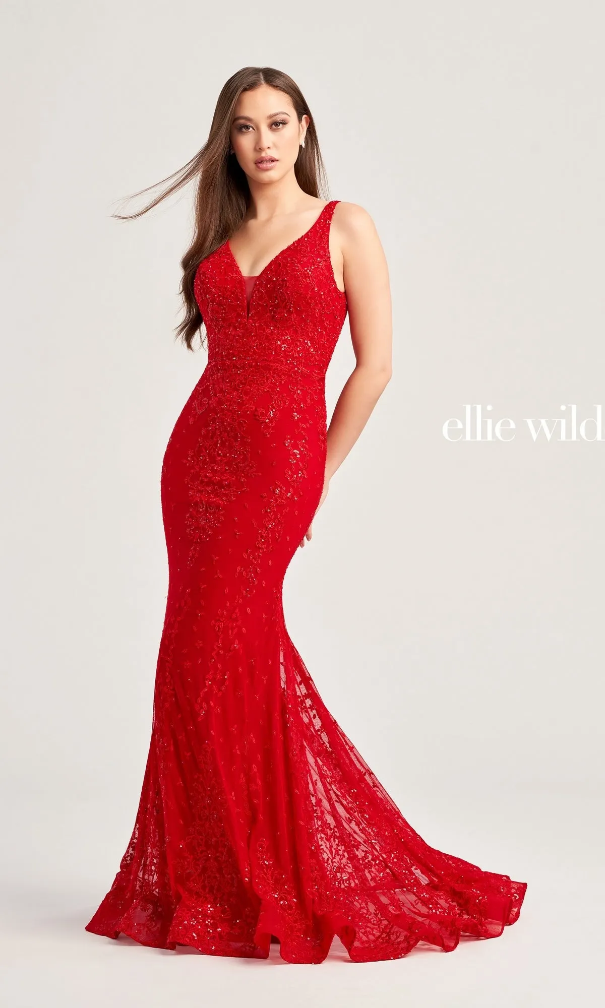 Ellie Wilde Embroidered Long Prom Dress EW35072 sold by PromGirl
