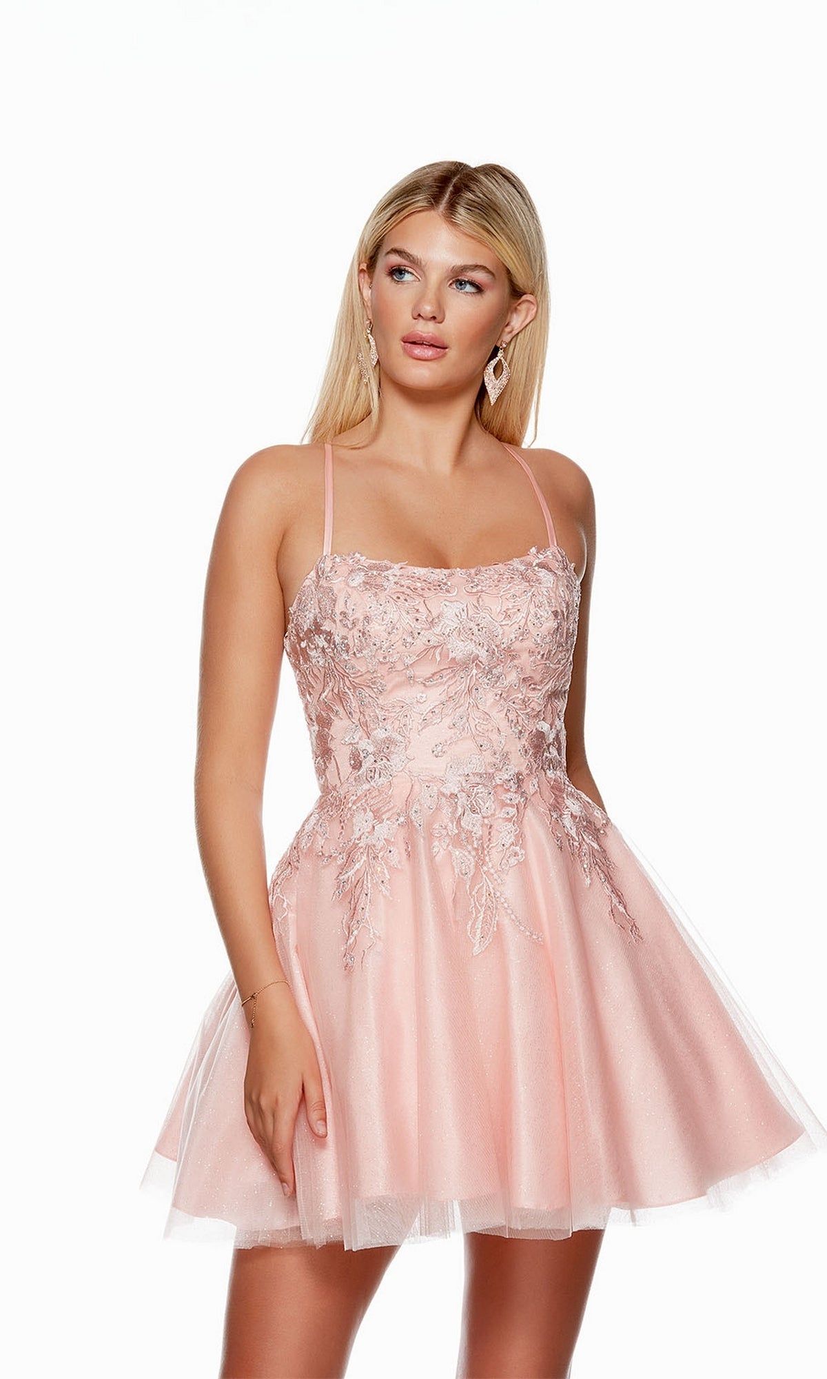 Short Blush Pink Homecoming Party Dress 3152 sold by PromGirl