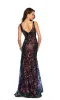 Dave and Johnny Long Sequin-Print Prom Dress 11006 sold by PromGirl