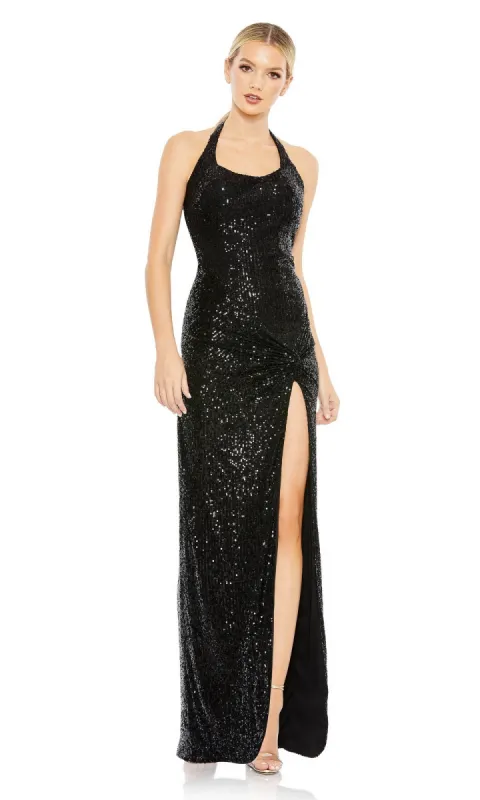 Long Black Sequin Halter Prom Dress 11279 sold by PromGirl