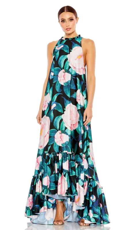 Floral-Print Long Formal Dress: Mac Duggal 11406 sold by PromGirl