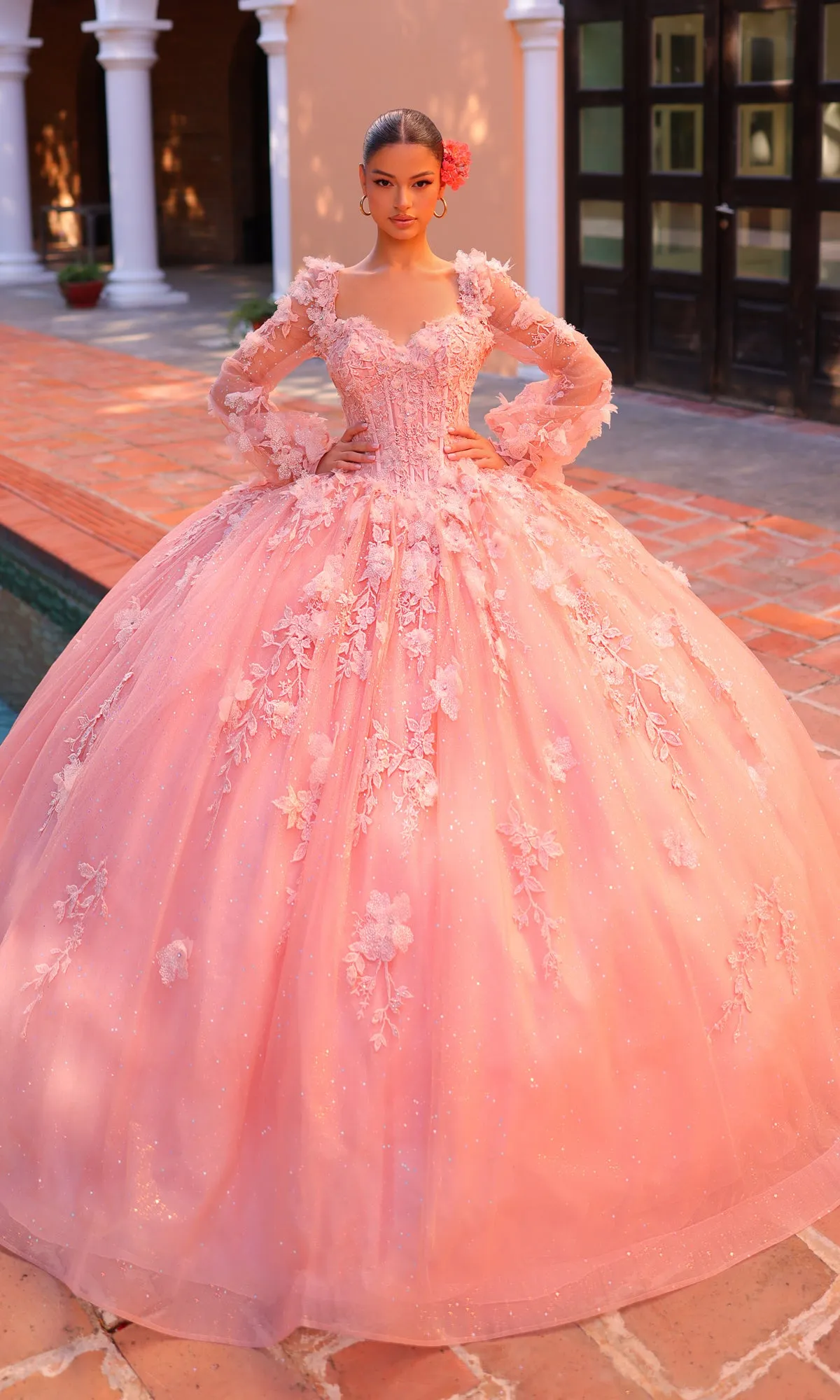 Corset Ball Gown Quinceañera Dress 59290 by Amarra sold by PromGirl product image thumbnail 3