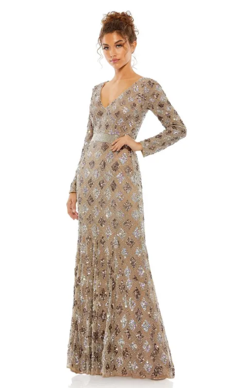 Long Sleeve Beaded Formal Dress: Mac Duggal 5021 sold by PromGirl