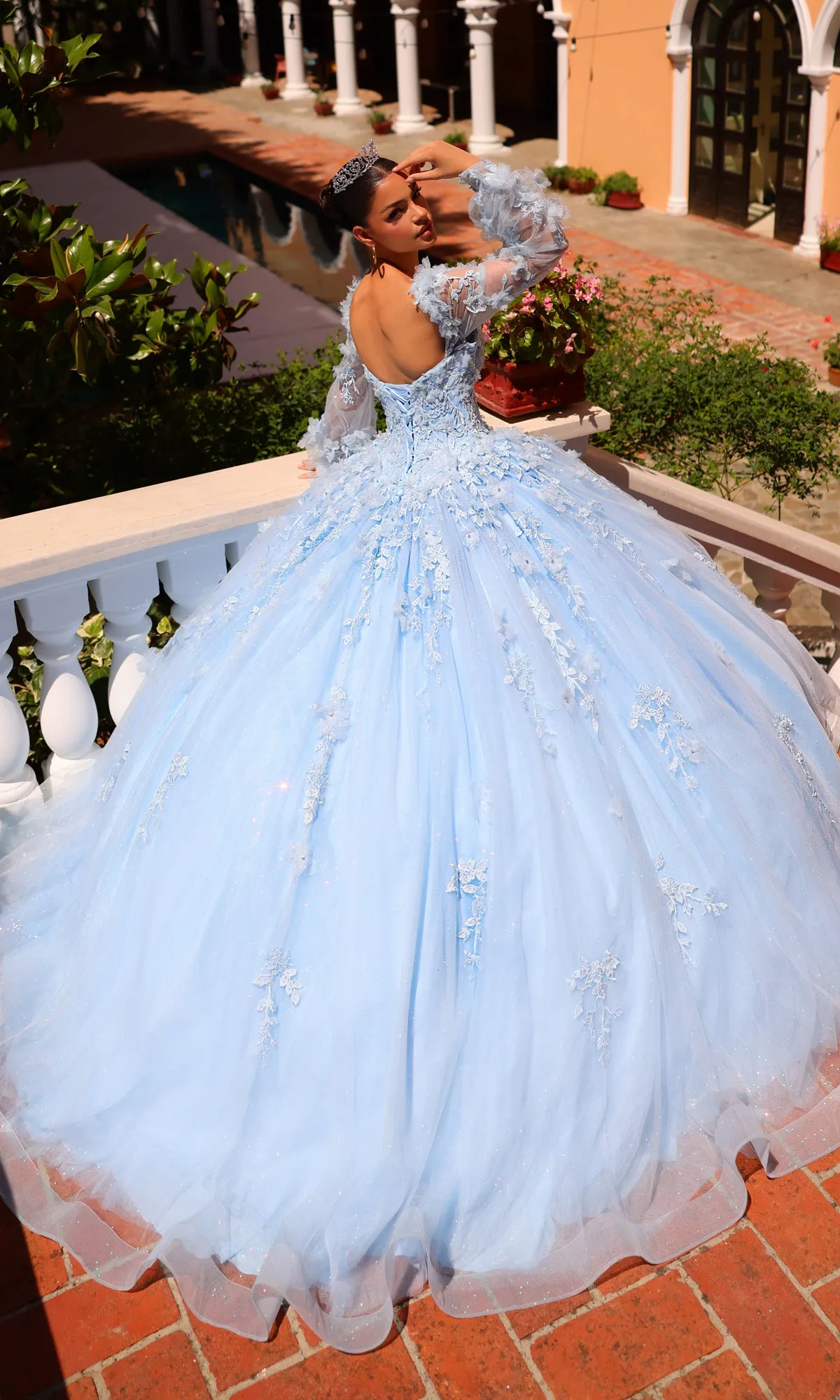 Corset Ball Gown Quinceañera Dress 59290 by Amarra sold by PromGirl product image thumbnail 2