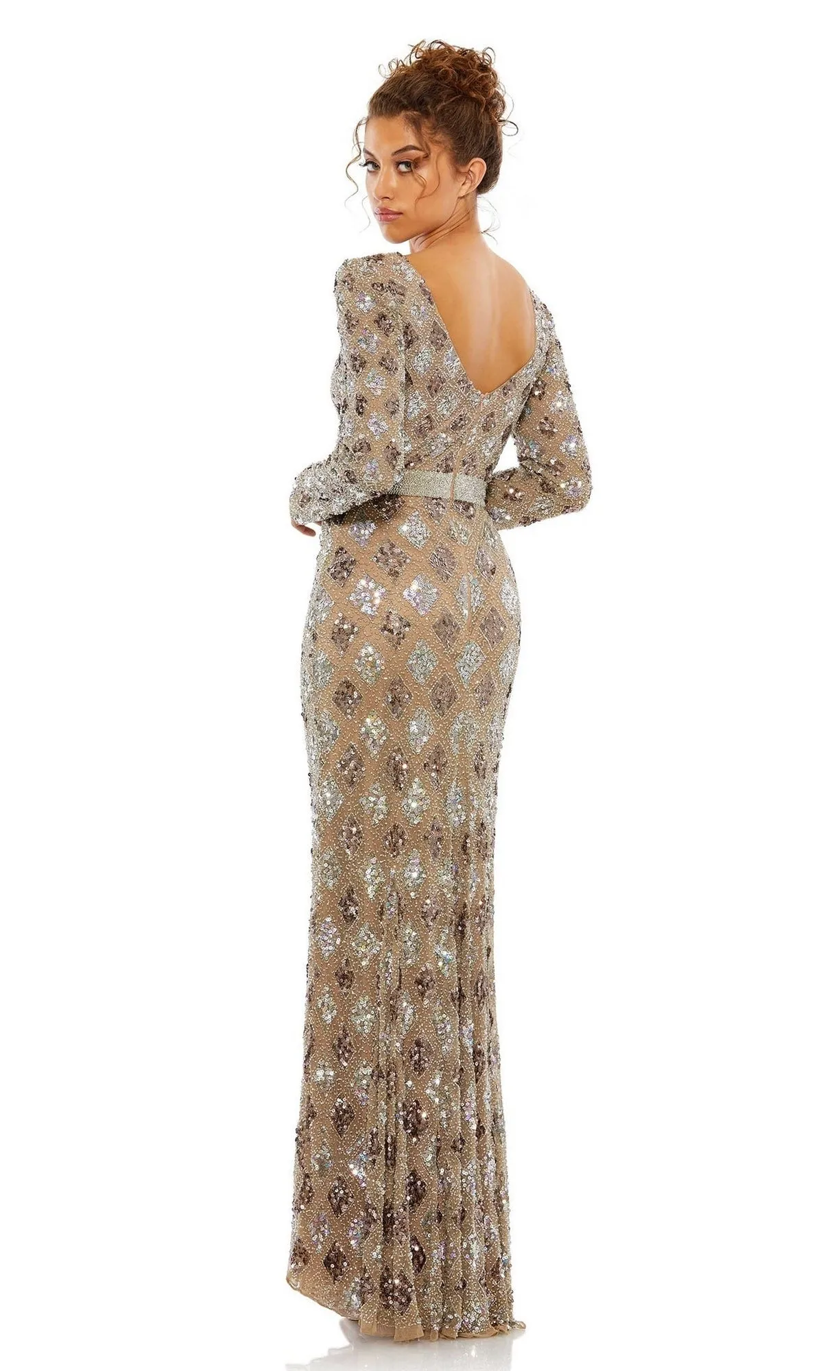 Long Sleeve Beaded Formal Dress: Mac Duggal 5021 sold by PromGirl product image thumbnail 2