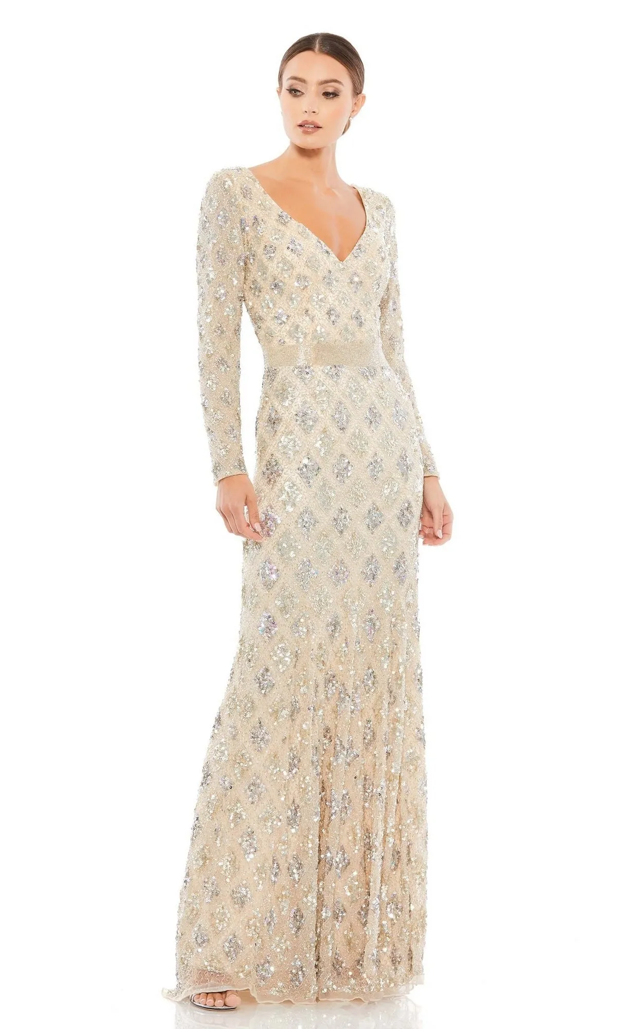 Long Sleeve Beaded Formal Dress: Mac Duggal 5021 sold by PromGirl product image thumbnail 3