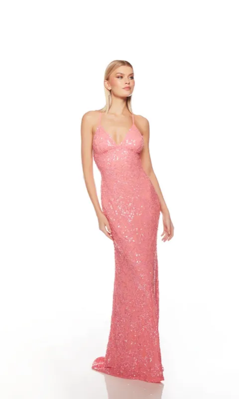 Alyce V-Neck Sequin Prom Dress 88009B sold by PromGirl