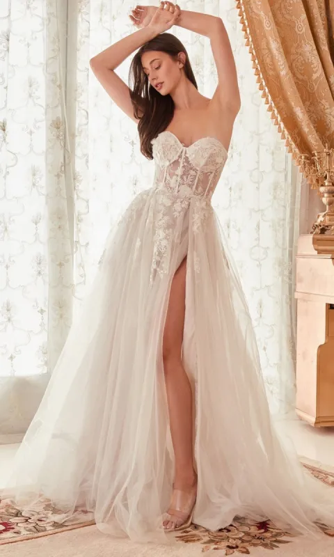 Strapless Corset Wedding Ball Gown A1089W sold by PromGirl