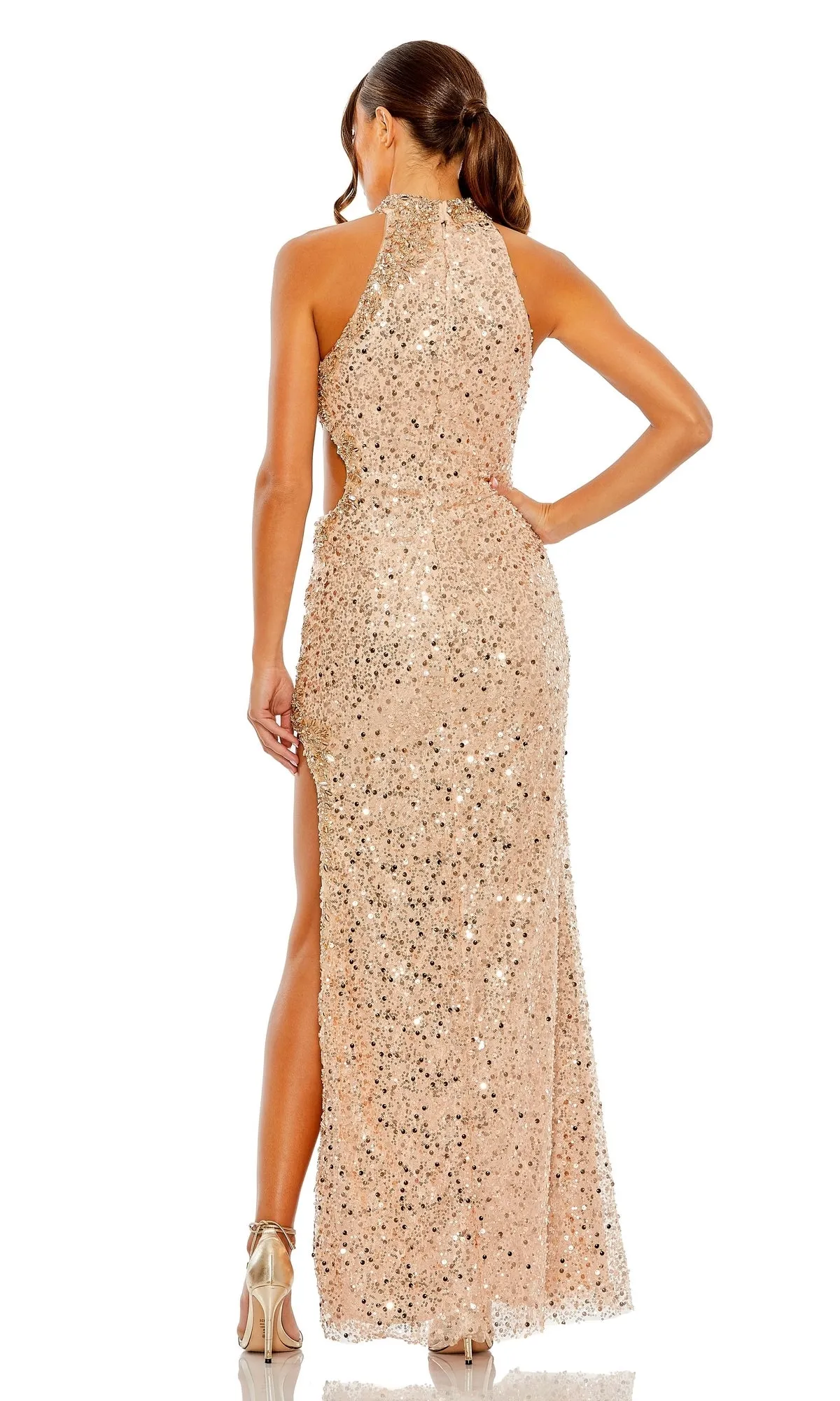Cut-Out Long Sequin Formal Gown: Mac Duggal 49679 sold by PromGirl product image thumbnail 4