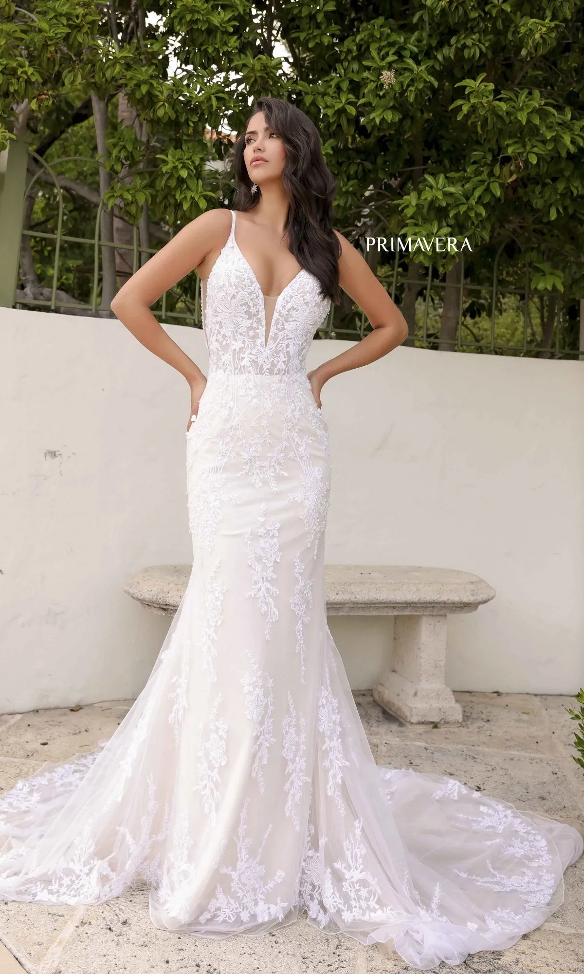 Long Wedding Dress 11103 by Primavera sold by PromGirl