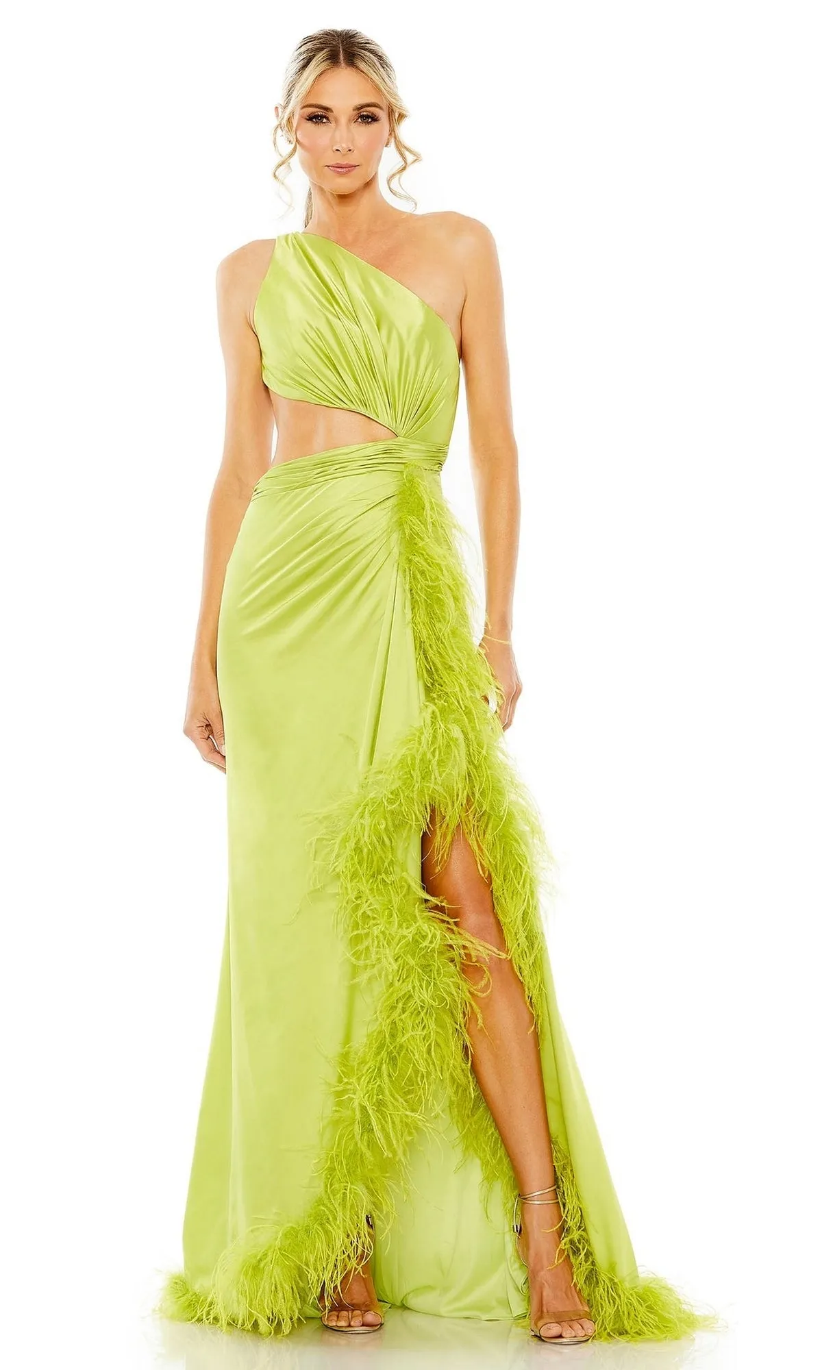 Feather Long Neon Formal Dress: Mac Duggal 11689 sold by PromGirl product image thumbnail 3