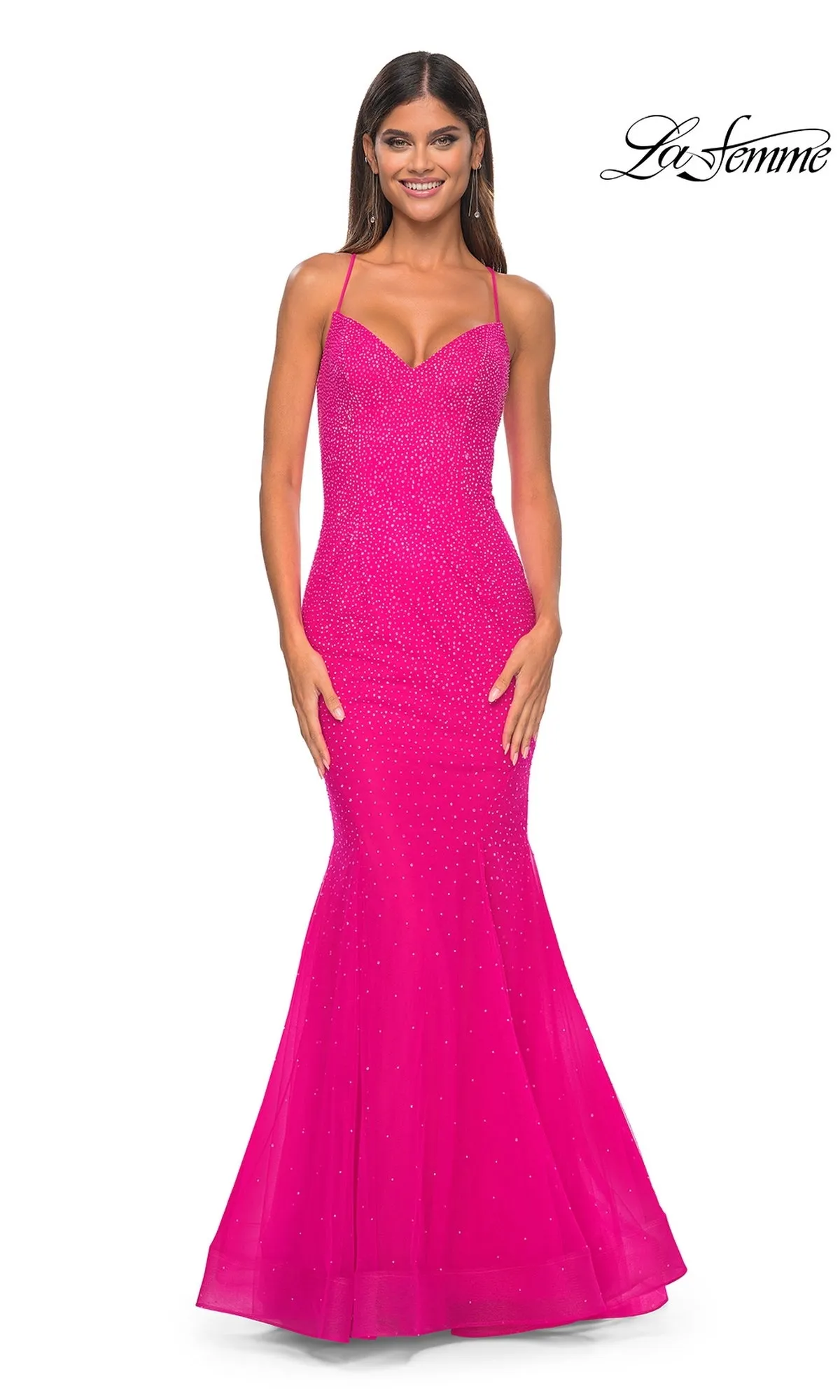 La Femme Embellished Long Mermaid Prom Dress 32273 sold by PromGirl product image thumbnail 3