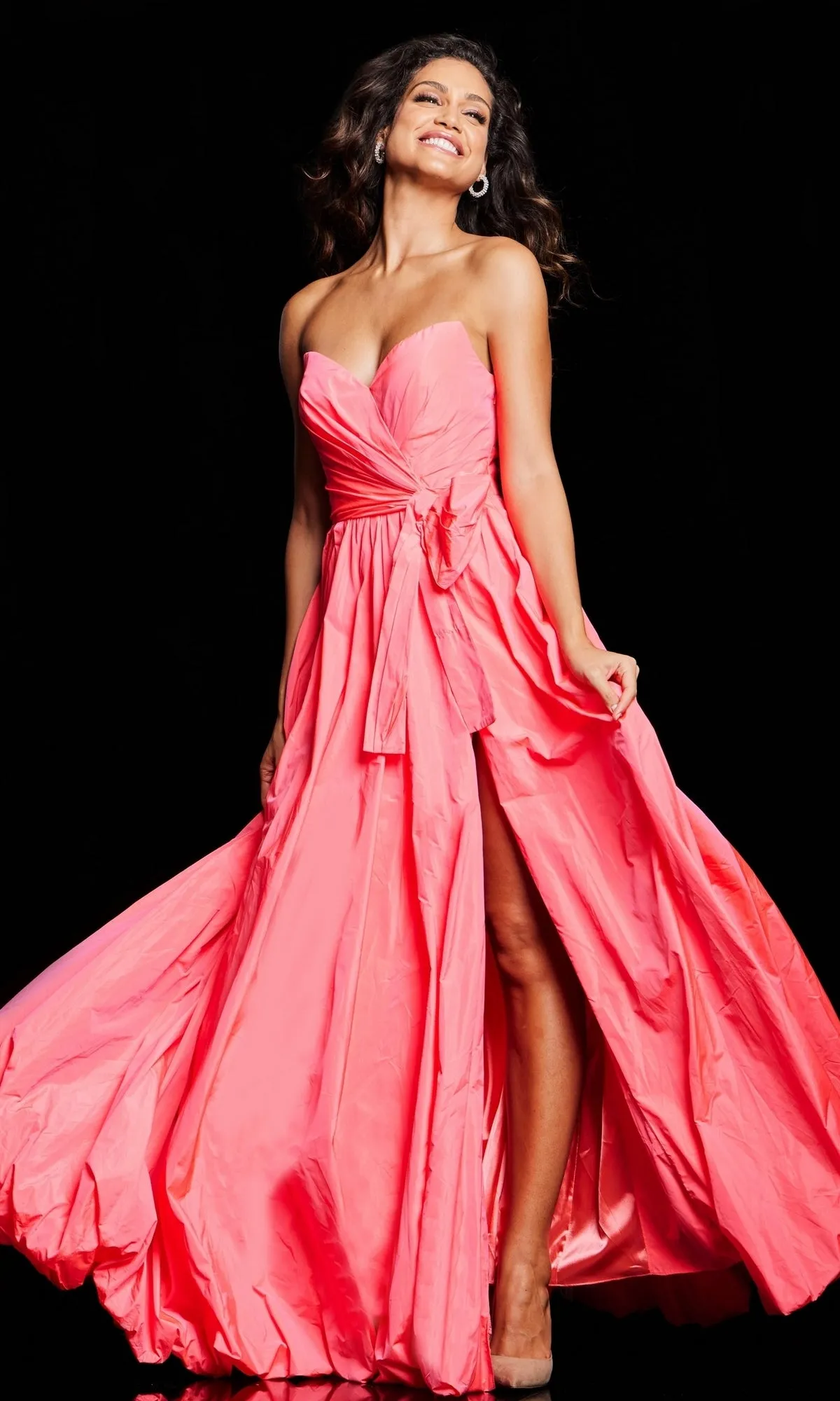 Jovani Long Taffeta Bubble Prom Ball Gown 38382 sold by PromGirl product image thumbnail 3