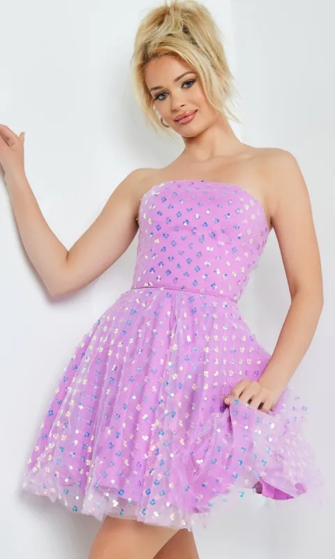 Jovani Short Purple Strapless Party Dress 22815 sold by PromGirl