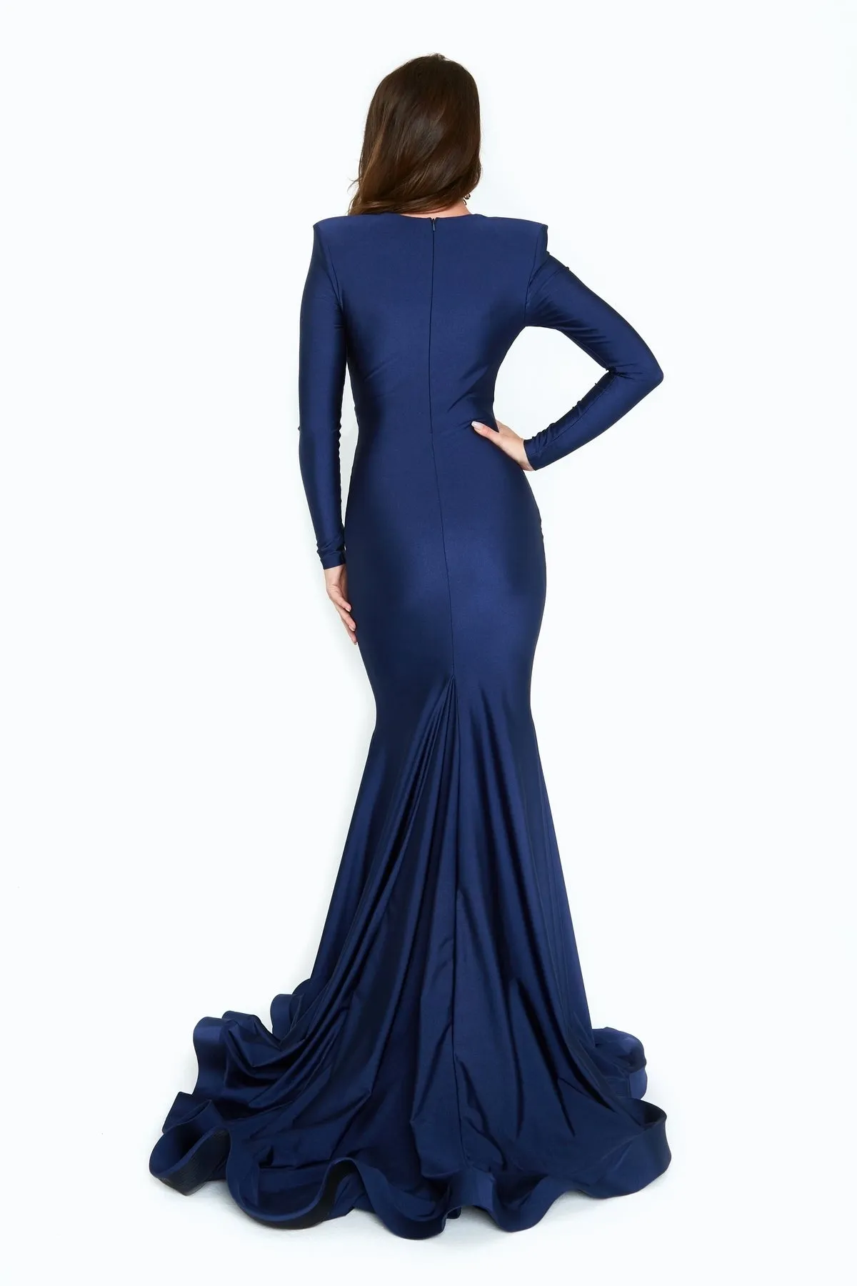 Long-Sleeve Long V-Neck Prom Dress: 6535H sold by PromGirl product image thumbnail 2