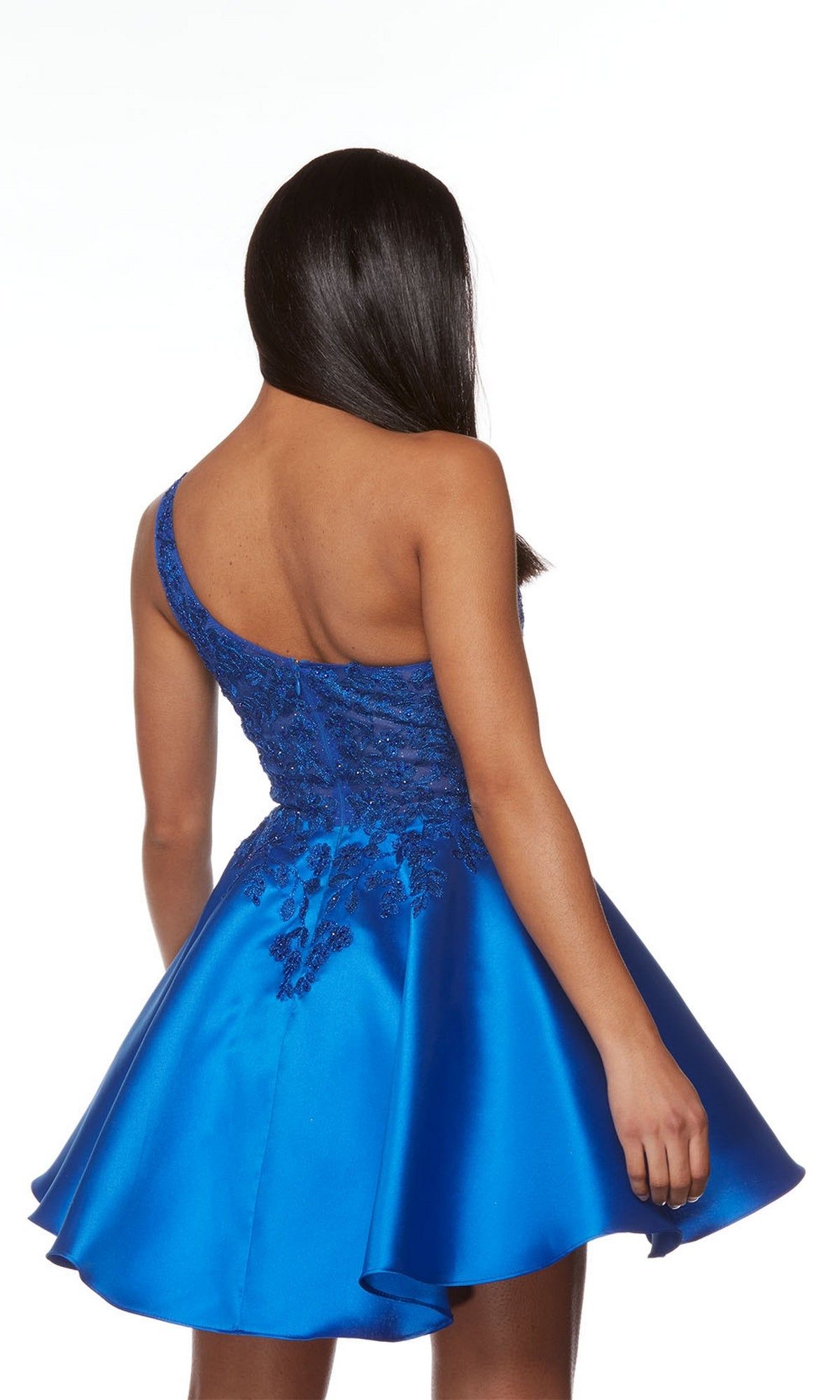 One-Shoulder Short Blue Homecoming Dress 3149 sold by PromGirl product image thumbnail 2