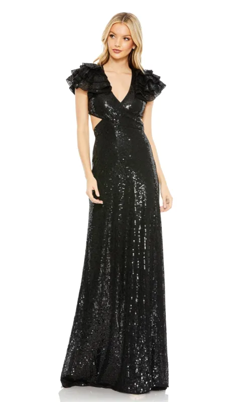 Ruffle-Sleeve Long Sequin Prom Dress 10829 sold by PromGirl