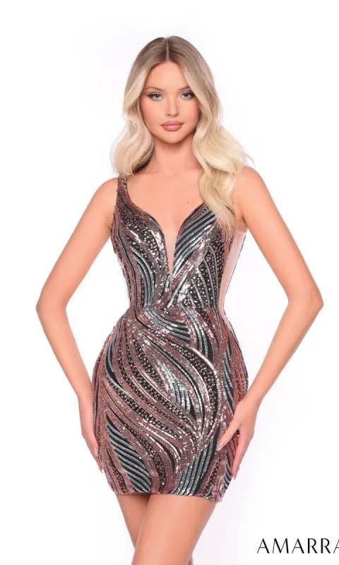 Short Homecoming Dress 88035 by Amarra sold by PromGirl