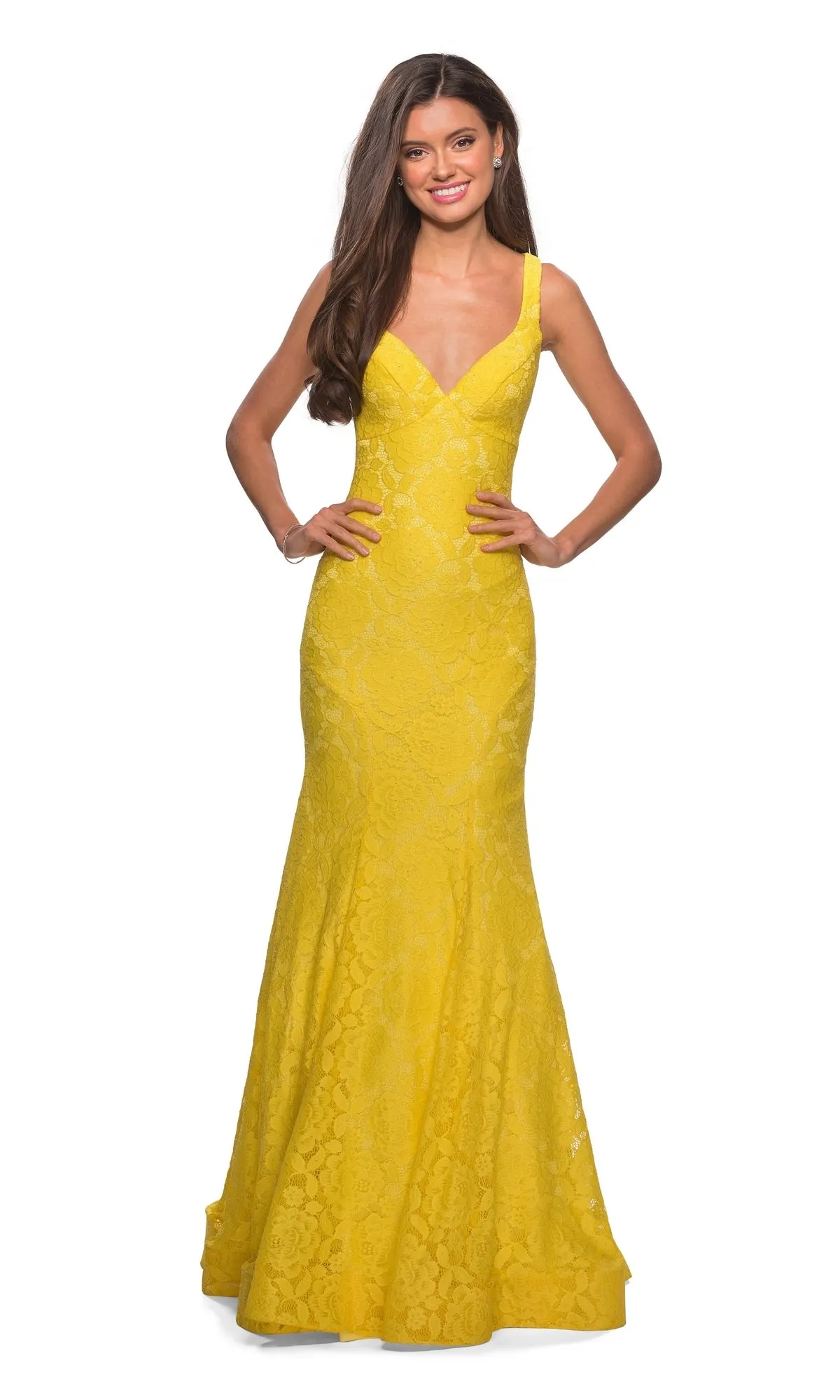 Open-Back Lace Mermaid Prom Dress: La Femme 27623 sold by PromGirl product image thumbnail 3