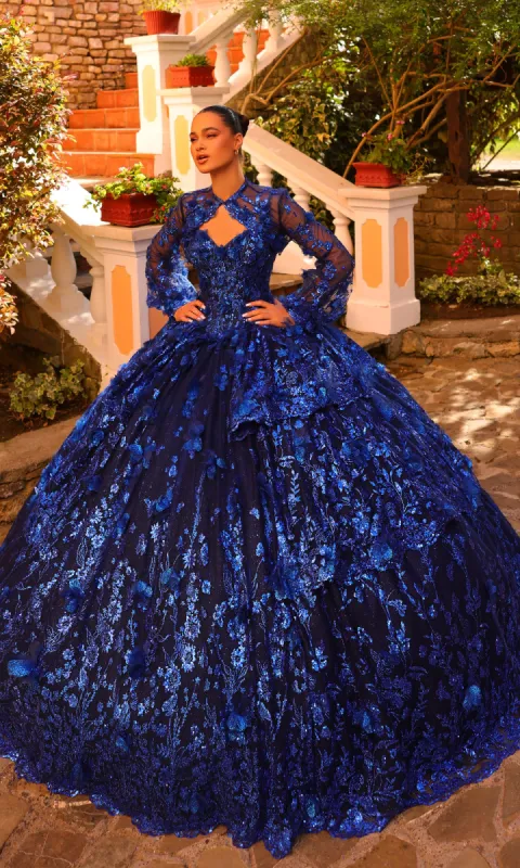 Amarra 54275 Royal Blue Quinceañera Dress with Jacket sold by PromGirl