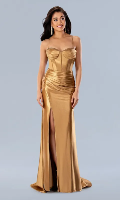 Corset-Bodice Long Sweetheart Prom Dress 24108 sold by PromGirl