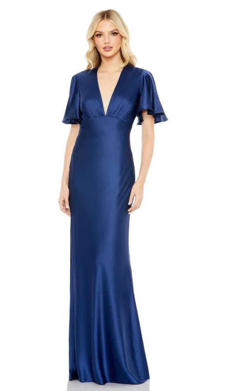 Mac Duggal Simple V-Neck Satin Formal Dress 554021 sold by PromGirl